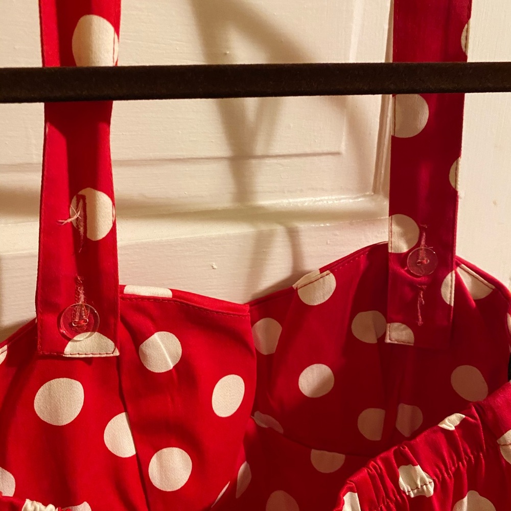 1950’s Pin-Up Style Red White Polka Dots Dress - Gem